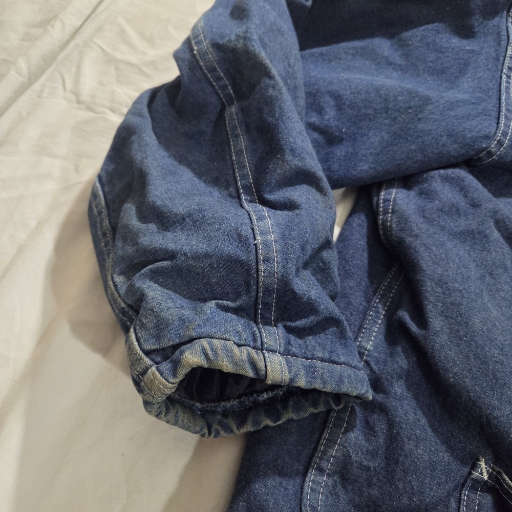 Dickies Distressed Denim Blue Chore Coat Blanket Lined Corduroy Collar Mens XXL - Picture 7 of 16